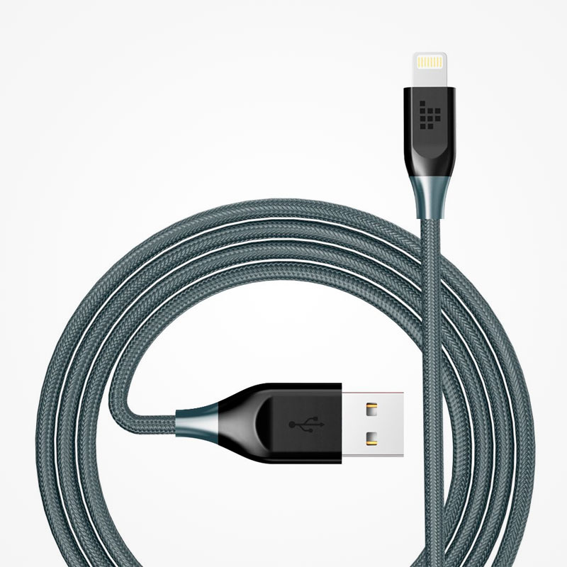 Cable Lightning a USB 2.4A 2m Trenzado Plata