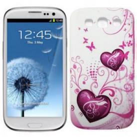 Carcasa Samsung i9300 Galaxy S III Blanco Corazones