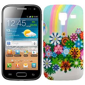 Carcasa Samsung i8160 Galaxy Ace 2 Silicona Flores Arco Iris