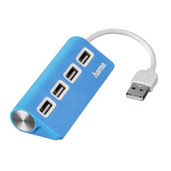 HAMA HUB 4 Puertos USB Azul