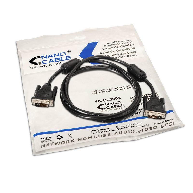 Cable DVI-I Macho a DVI-I Macho 1,8 Mts.