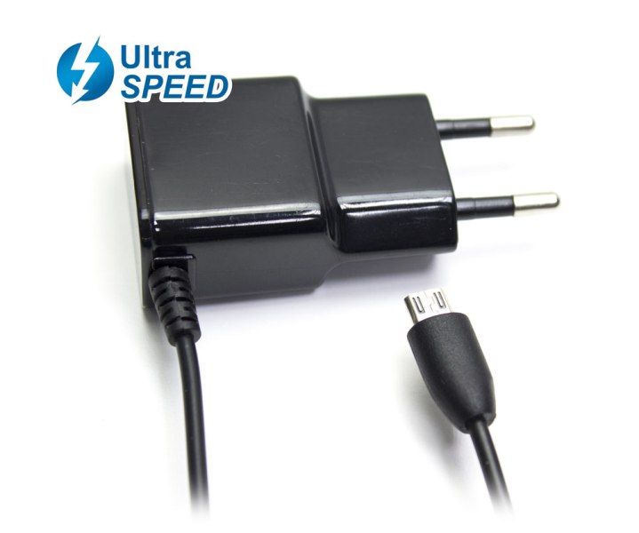Cargador Micro USB Ultra Speed 2.1A Negro