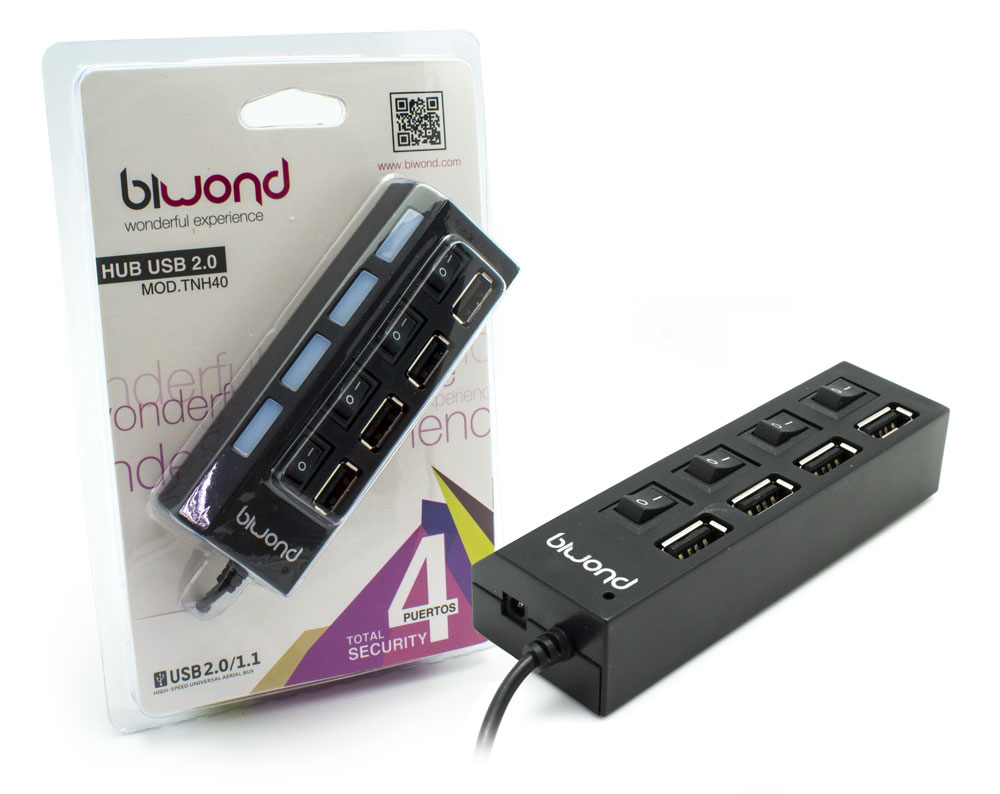 SANDA Hub USB 4 Puertos con Interruptores