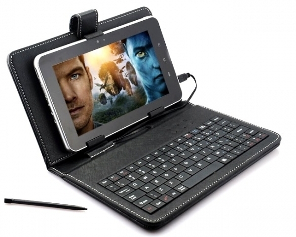 Funda Con Teclado 9,7" Para Tablet+Soporte Micro USB Negra