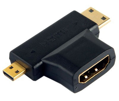 Adptador HDMI Hembra a Micro HDMI Macho y Mini HDMI Macho