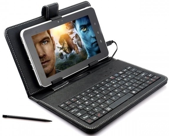 Funda Con Teclado 10,1" Para Tablet Con Soporte USB Negra