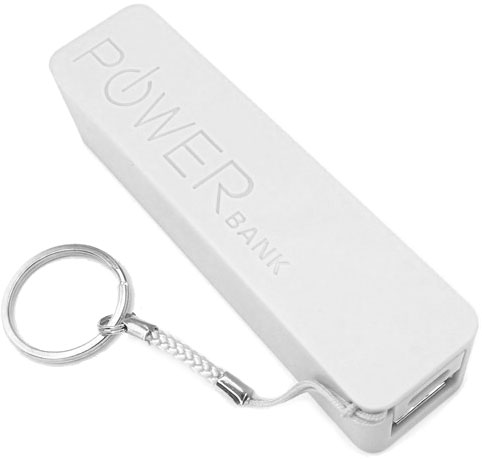 Power Bank 2600mAh Blanco Tipo Llavero