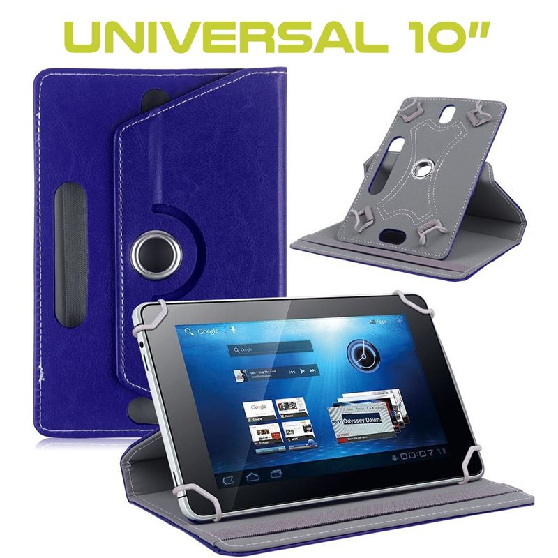 Funda Universal Tablet 10,1" Azul  Con Soporte
