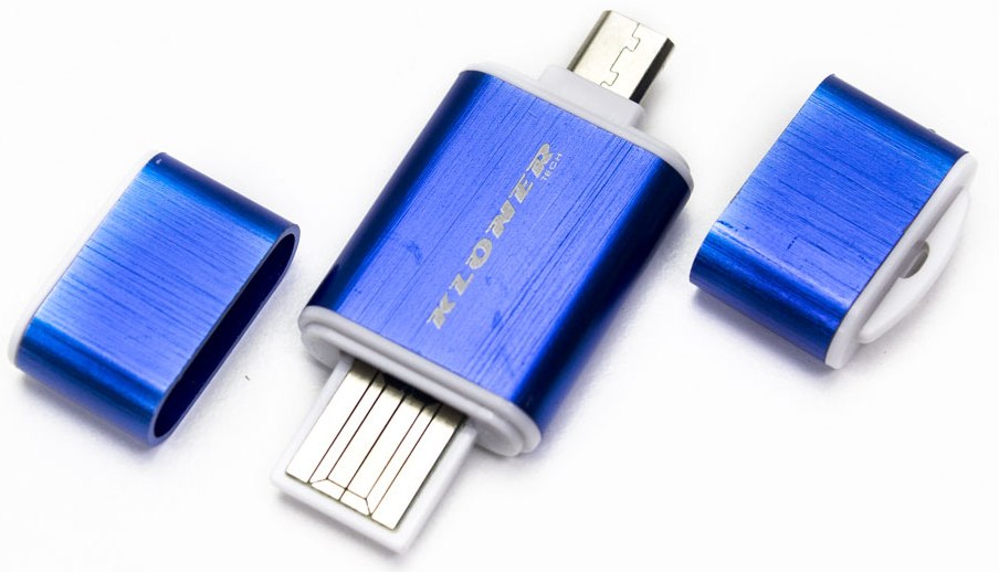 Kloner Lector OTG USB & Micro USB Azul