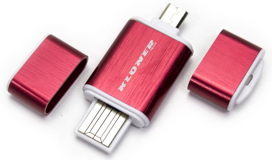 Kloner Lector OTG USB & Micro USB Rojo