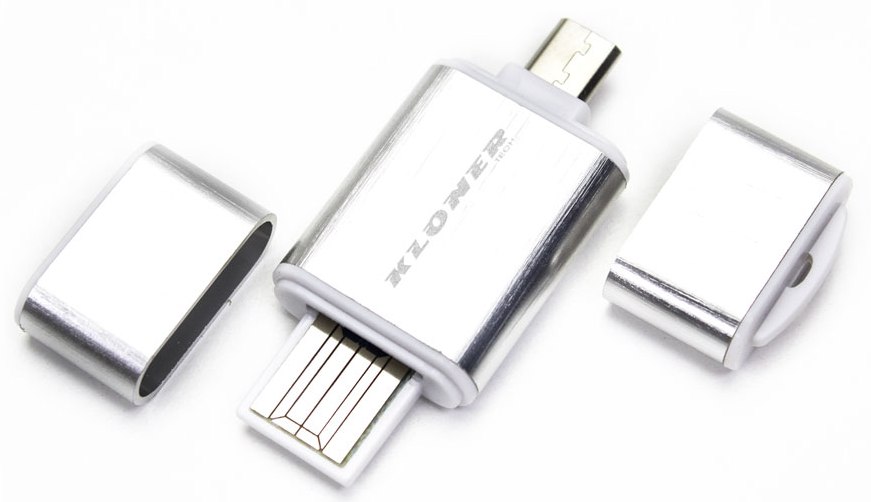 Kloner Lector OTG USB & Micro USB Plata
