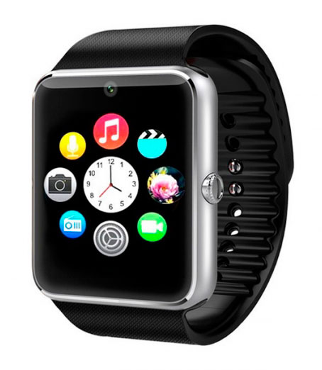 SmartWatch GT08 SIM+SD+BLUETOOTH Negro/Plata