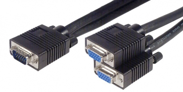 Cable Derivador VGA 1 Macho a 2 Hembras 1,8 Mts