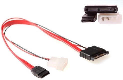 Cable SATA II 7 pin. + MOLEX 5.25 M a Slim Micro SATA 7+9