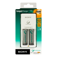Sony Cargador Compacto Pilas AA y AAA + 2 Pilas AA
