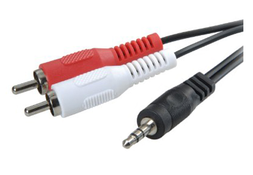 3GO Cable de Audio Jack a 2 RCA 2m