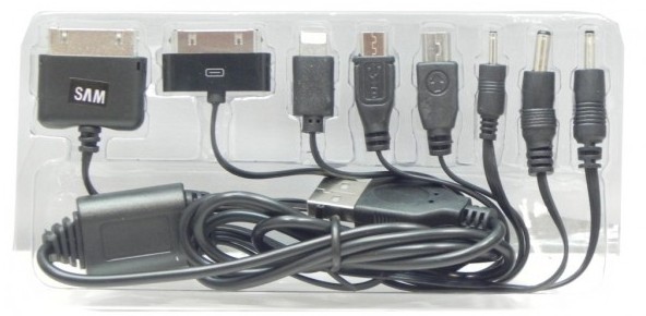 Cargador USB 8 en 1 Galaxy Tab/iPad/iPhone/Micro USB
