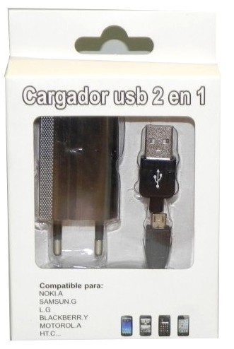 Adaptador de Red 2 en 1 Micro USB Negro