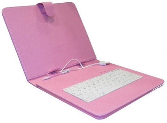 Funda Con Teclado 9" Para Tablet Con Soporte USB Rosa