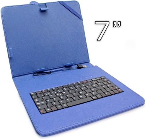 Funda Con Teclado 7" Para Tablet Con Soporte USB Azul
