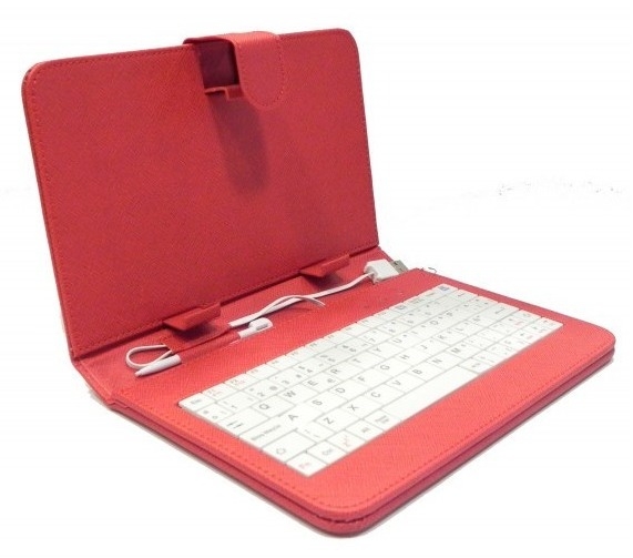 Funda Con Teclado 8" Para Tablet Con Soporte USB Rojo