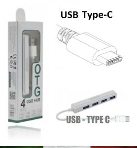 Hub OTG 4 Puertos USB 3.0 Blanco a Tipo C