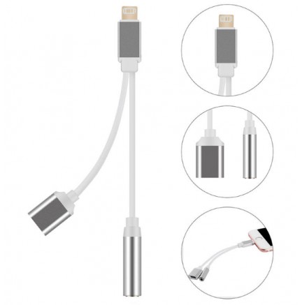 Cable lightning Carga y Audio iPhone 5/6/7
