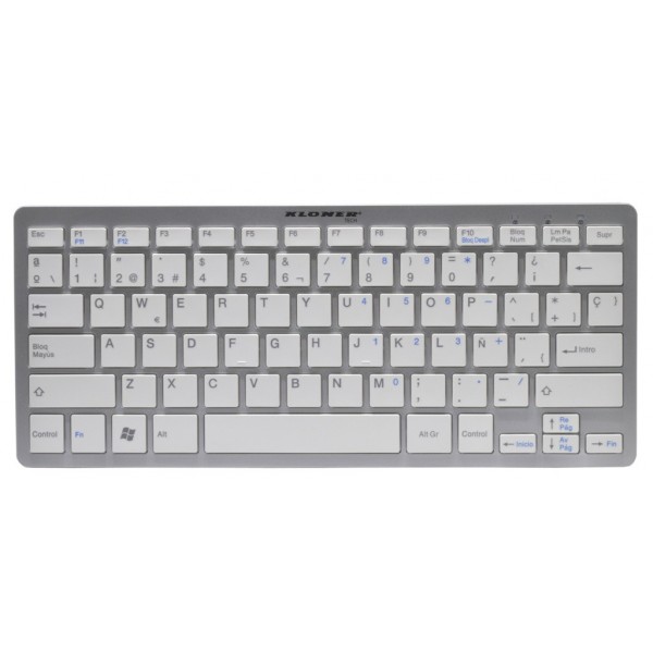 Kloner Mini Teclado Slim USB Aluminio/Blanco