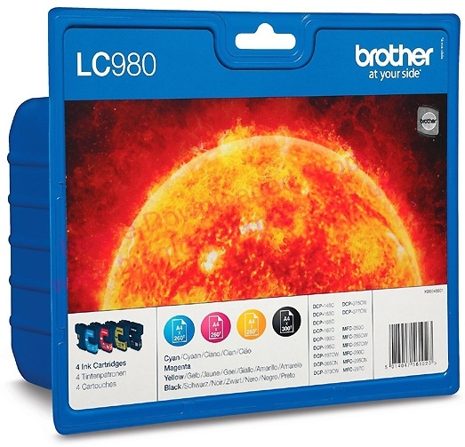 Brother Pack 4 Cartuchos Originales LC980