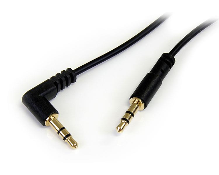 Cable Audio Jack 3.5 Macho a Jack 3.5 Macho Acodado 30cm