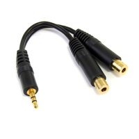 Cable 15cm Audio Splitter Blanco/Negro