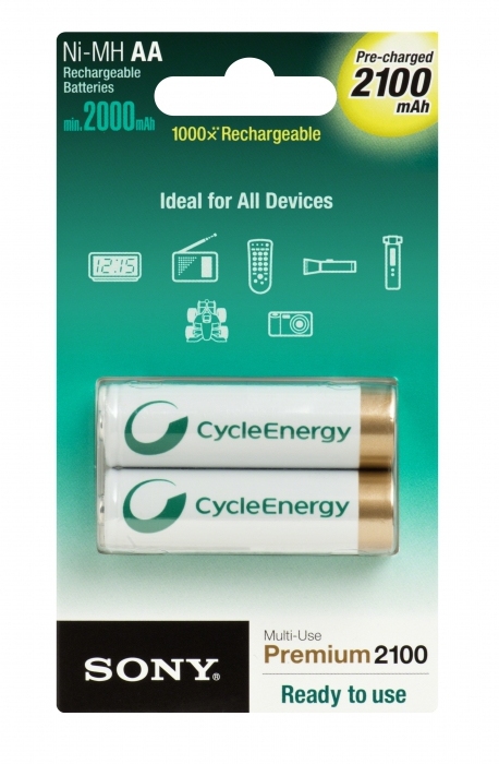 Sony Pack 2 Baterias RECARGABLES AA 1,2V 2000 mAh