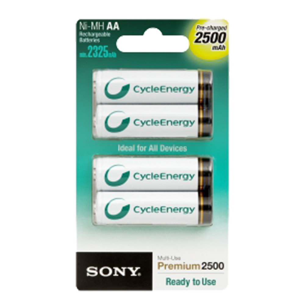 Sony Pack 4 Baterias RECARGABLES AA 1,2v. 2500 mAh
