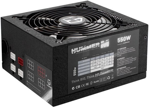 Nox Hummer Fuente Modular 550W PFC Activo 140 mm