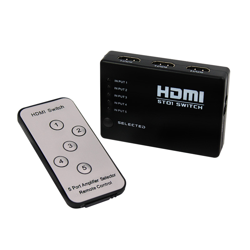 Switch 1 Entrada HDMI a 5 Salidas con Mando a Distancia