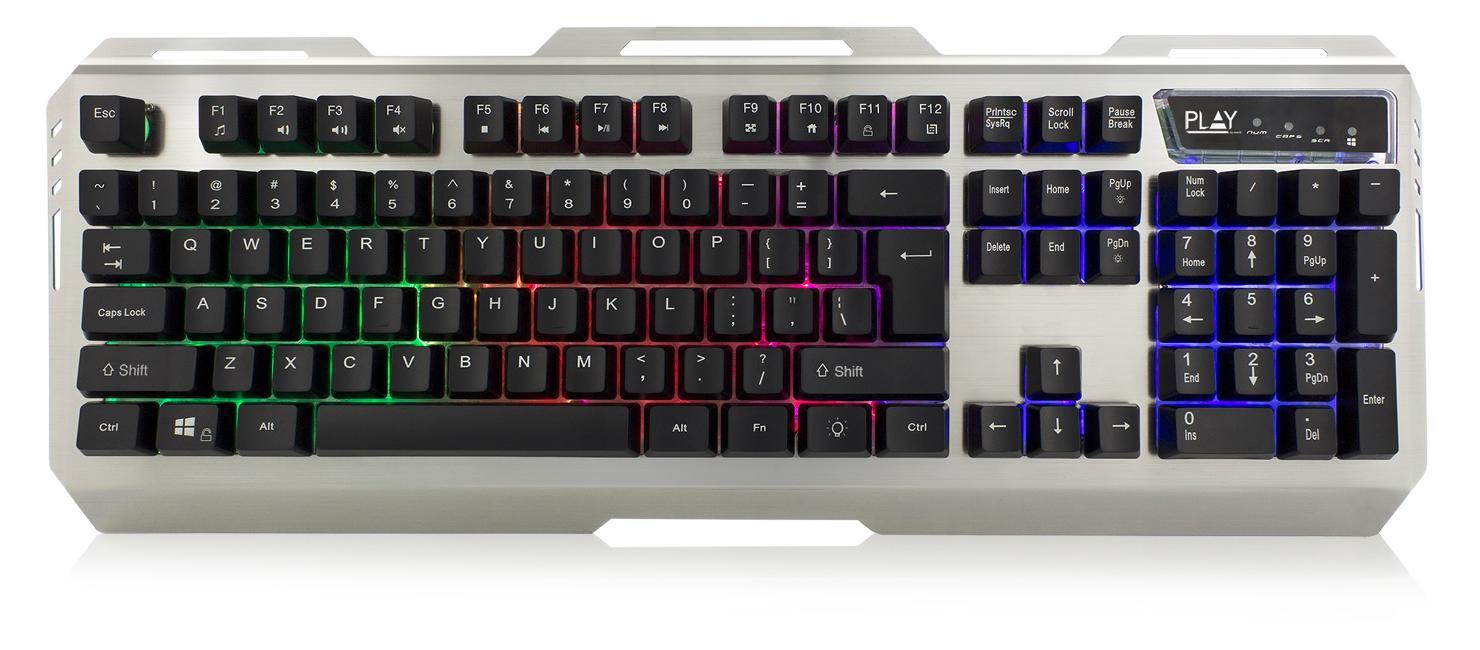 Ewent  Teclado  Retroiluminado Multicolor Plata