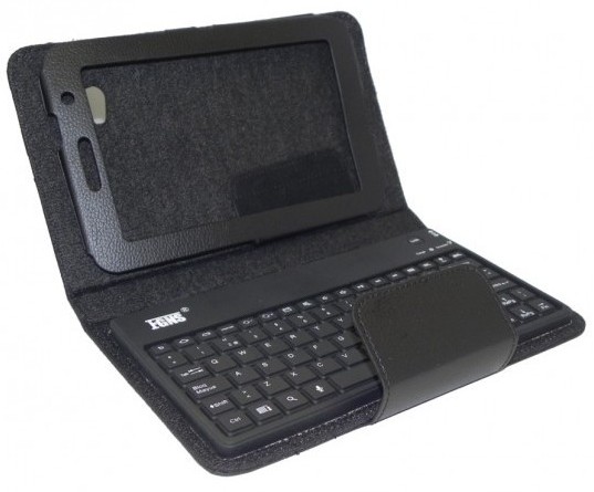 Funda Polipiel Bluetooth Con Soporte Para Tablet 7" Negra